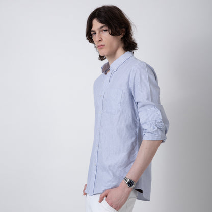 COTTON YACHT SHIRT | BLUE STRIPED