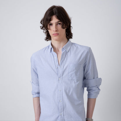 COTTON YACHT SHIRT | BLUE STRIPED